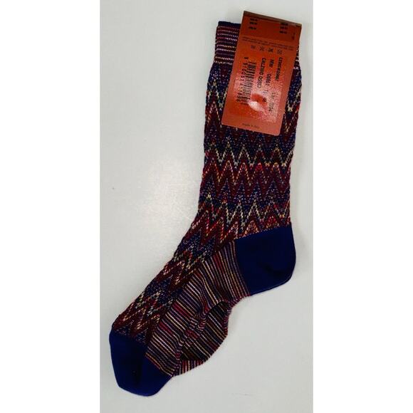 Missoni Purple Multicolor Zig-zag Socks~M - Picture 2 of 2